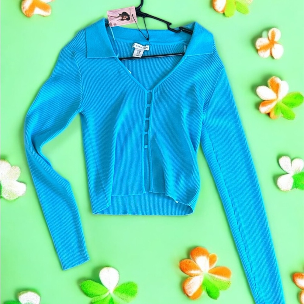 Vibrant Blue Ribbed Crop Top